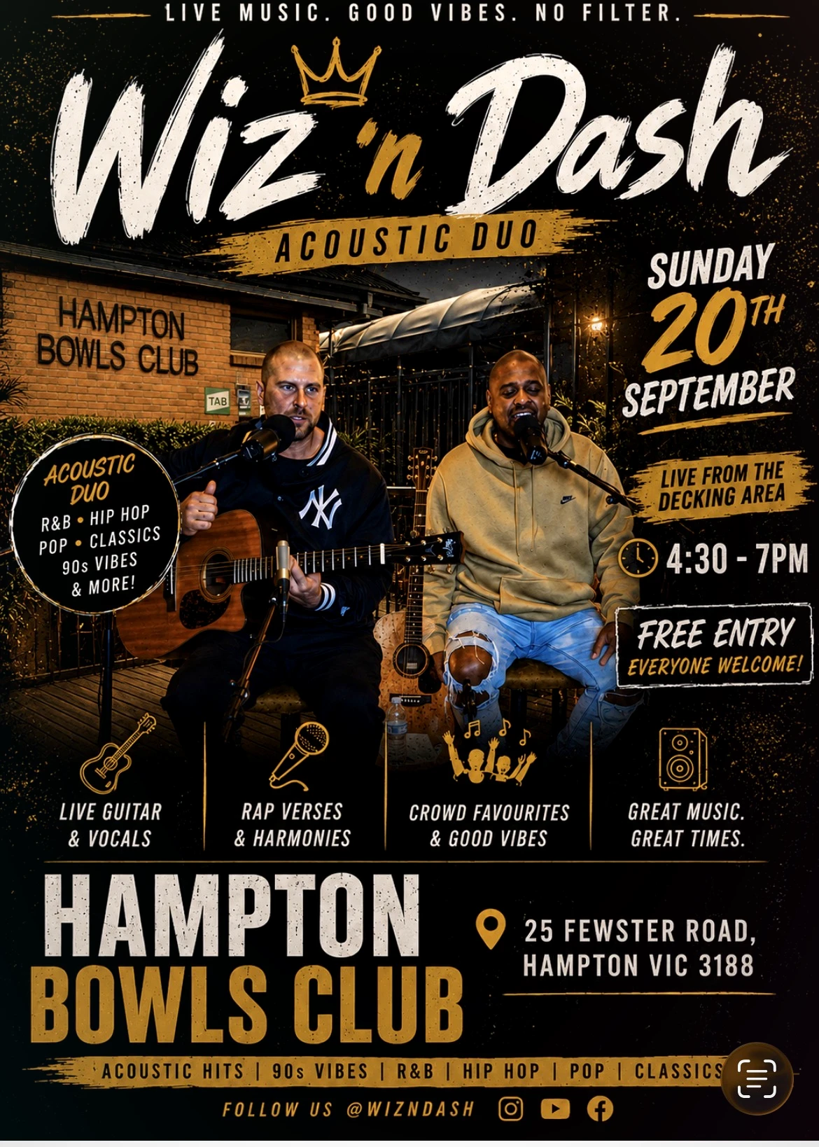 Wiz 'n Dash at Hampton Bowls Club — Sunday 20th September 4:30–7PM